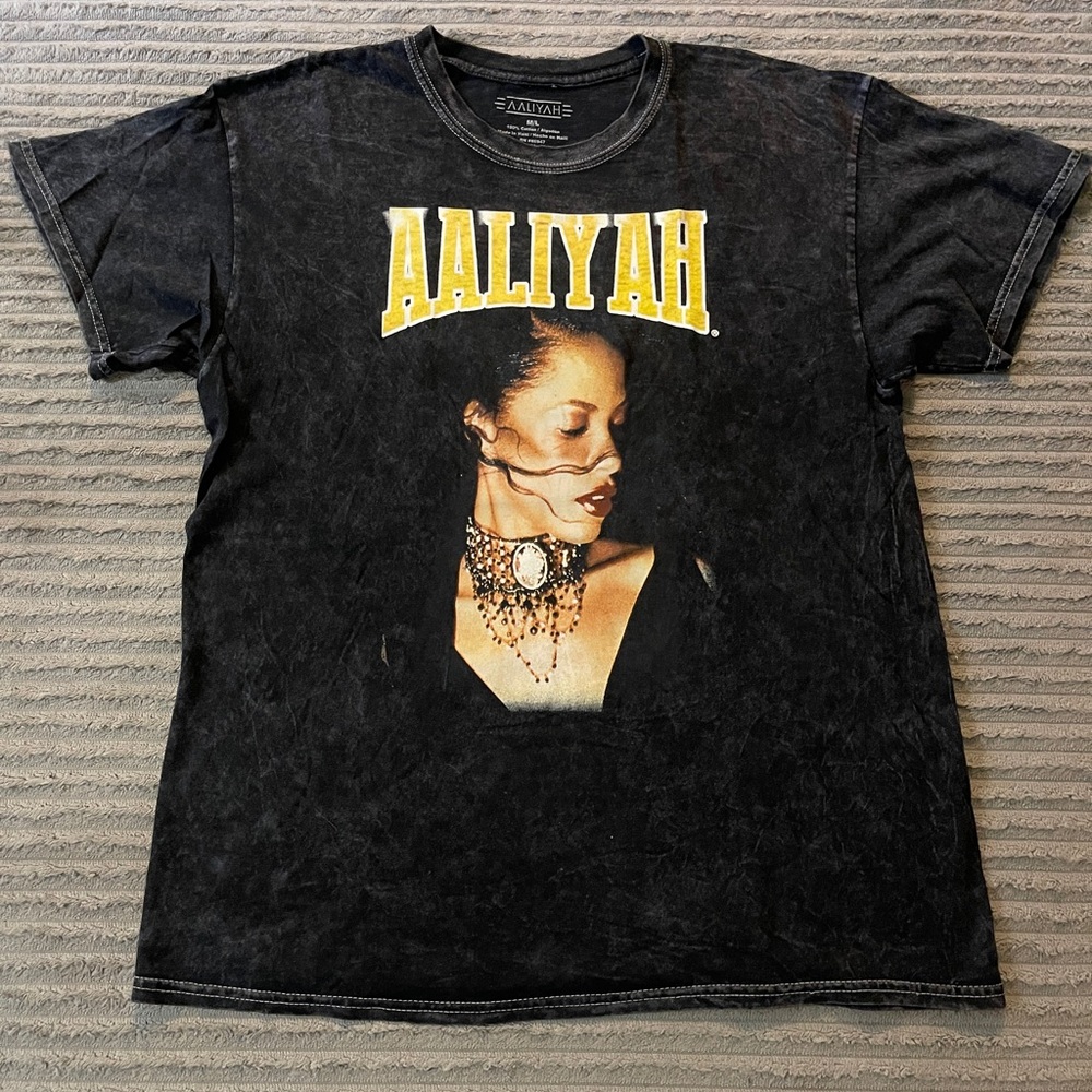 Aaliyah Black Cotton T-Shirt